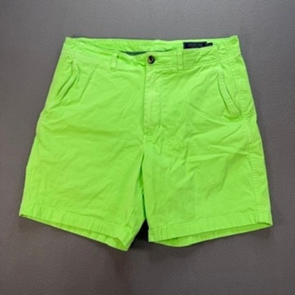 Vineyard Vines Island Short Slim Fit Mens 34 Green‎ Chino Cotton Beach Casual - Picture 1 of 11
